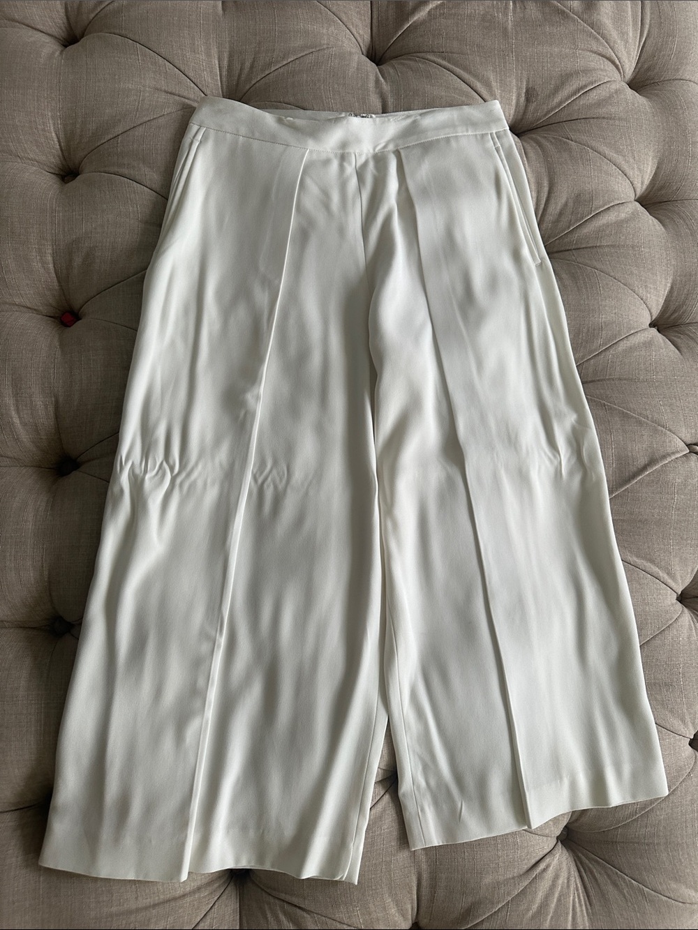 rag & bone Ivory Wide-Leg Pleated Trousers - Picture 2 of 10